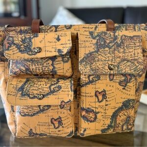 Patricia Nash Map-Print Travel Tote